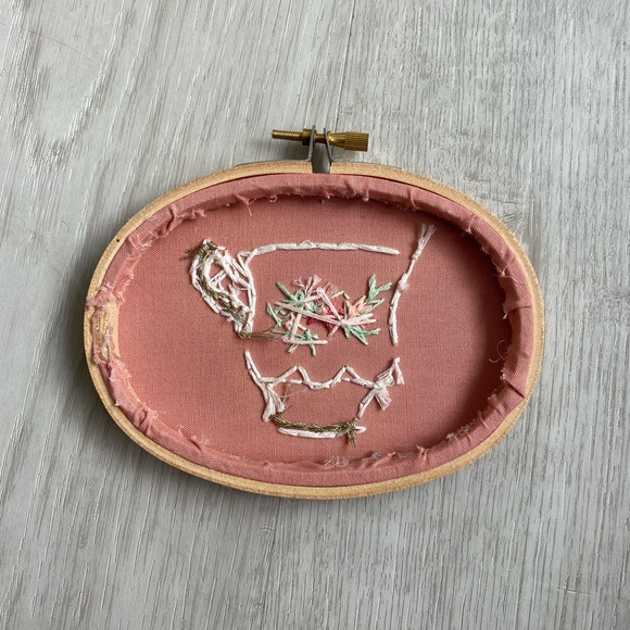 3/$20 Embroidery Hoop Art of Teacup with Flowers - Picture 3 of 4